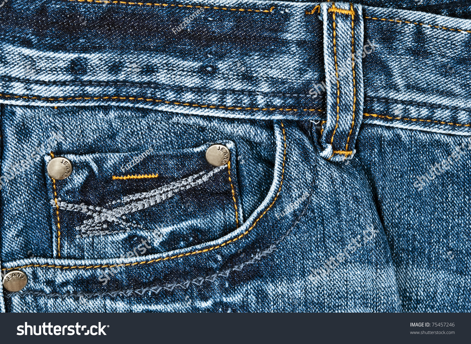 Blue Denim Jeans Close Up Stock Photo 75457246 : Shutterstock