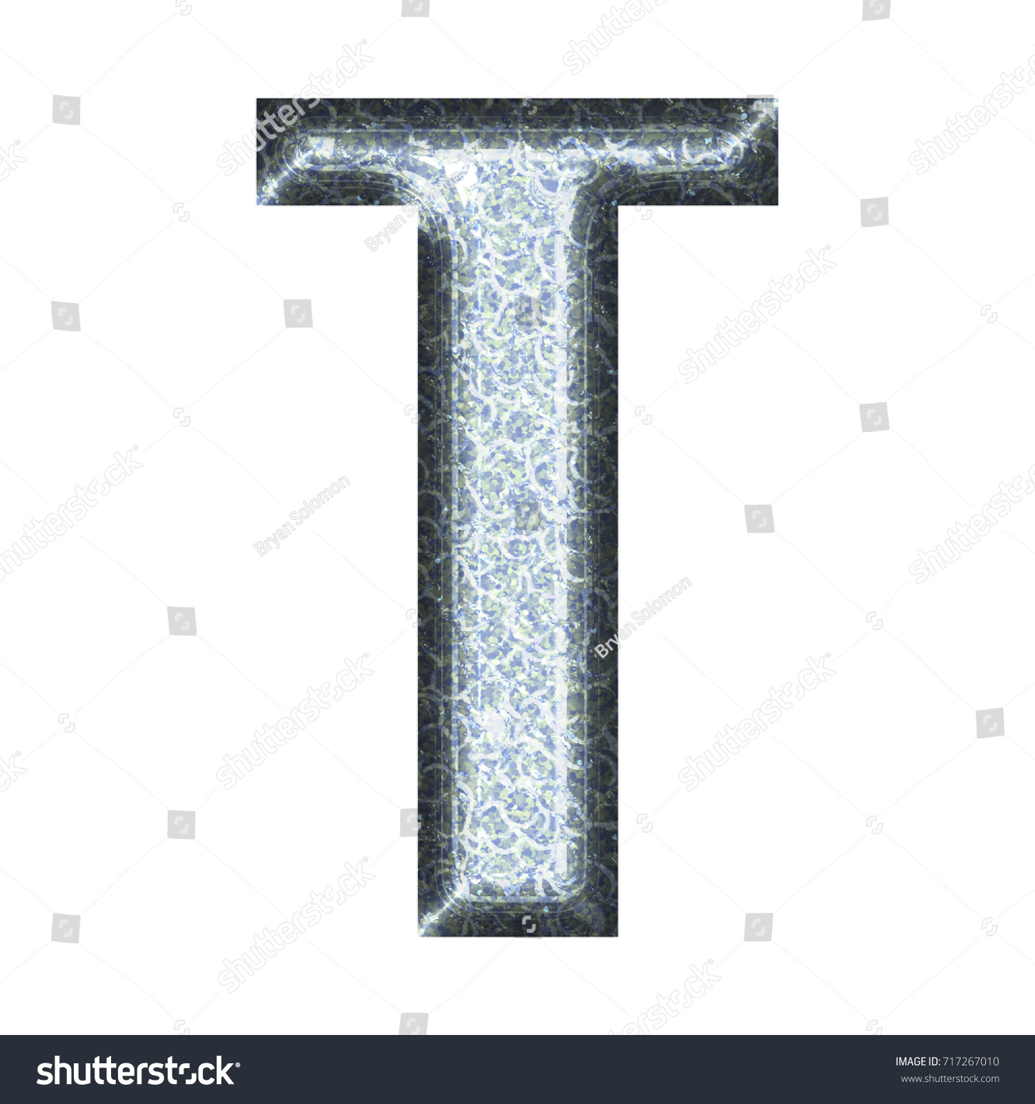 Blue Diamond Uppercase Capital Letter T Stock Illustration