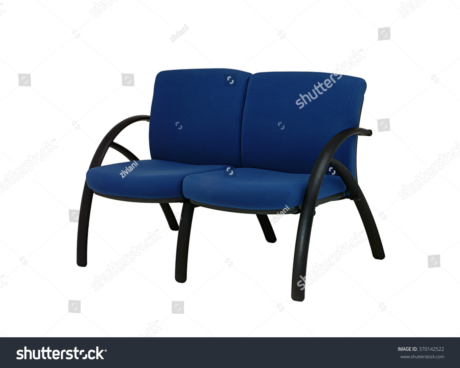 Blue Double Office Chair White Background Stock Photo Edit Now 370142522