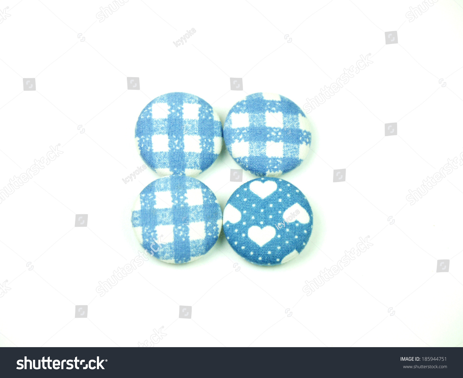 blue fabric buttons