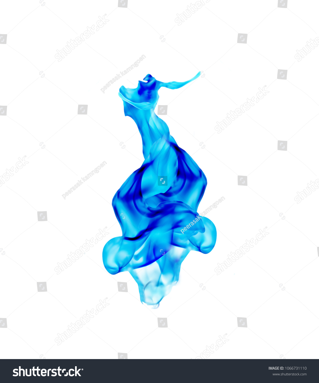 Blue Fire Burning Flame White Background Stock Photo (Edit ...