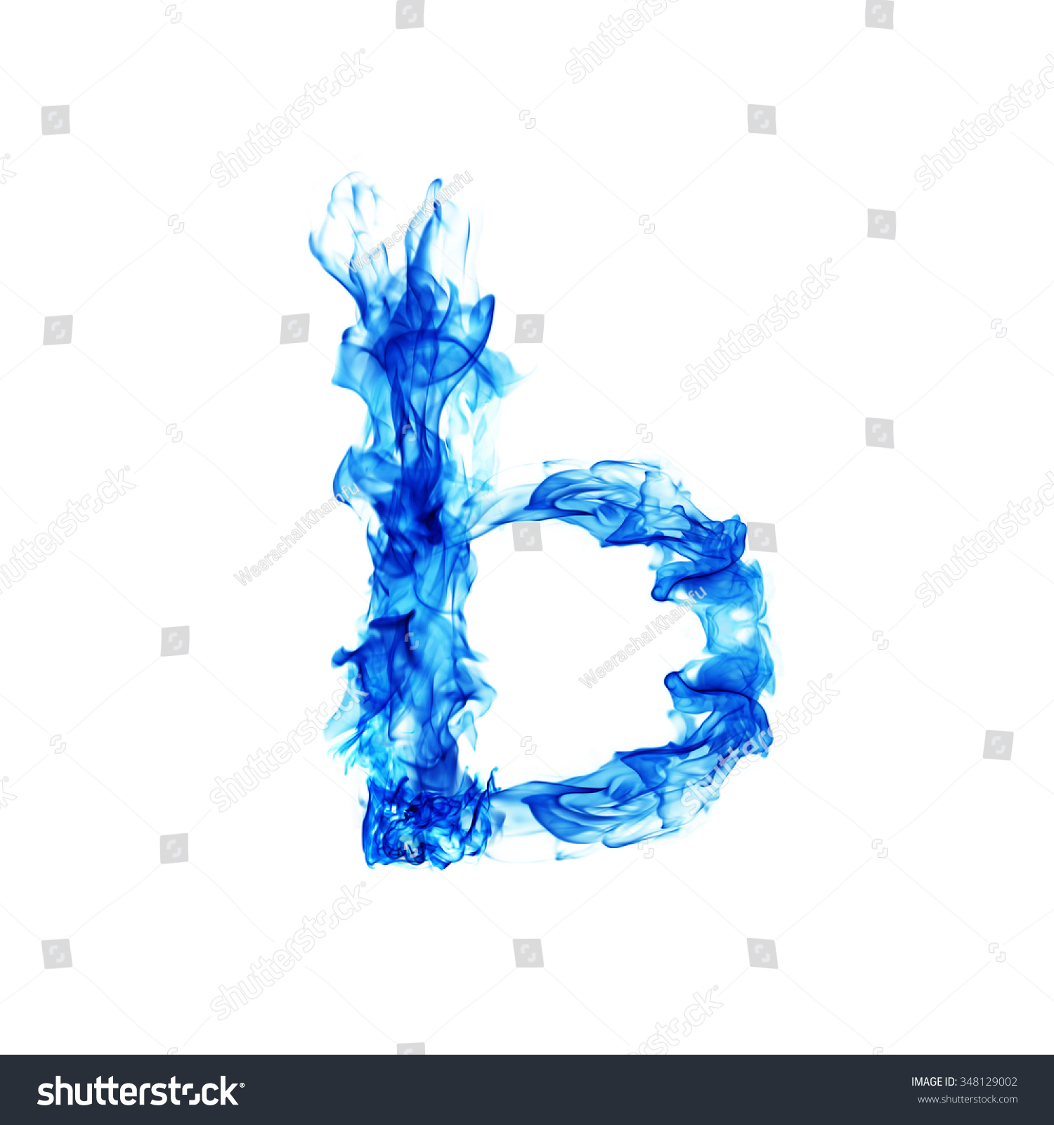 Blue Fire Letter B Stock Photo (Edit Now) 348129002