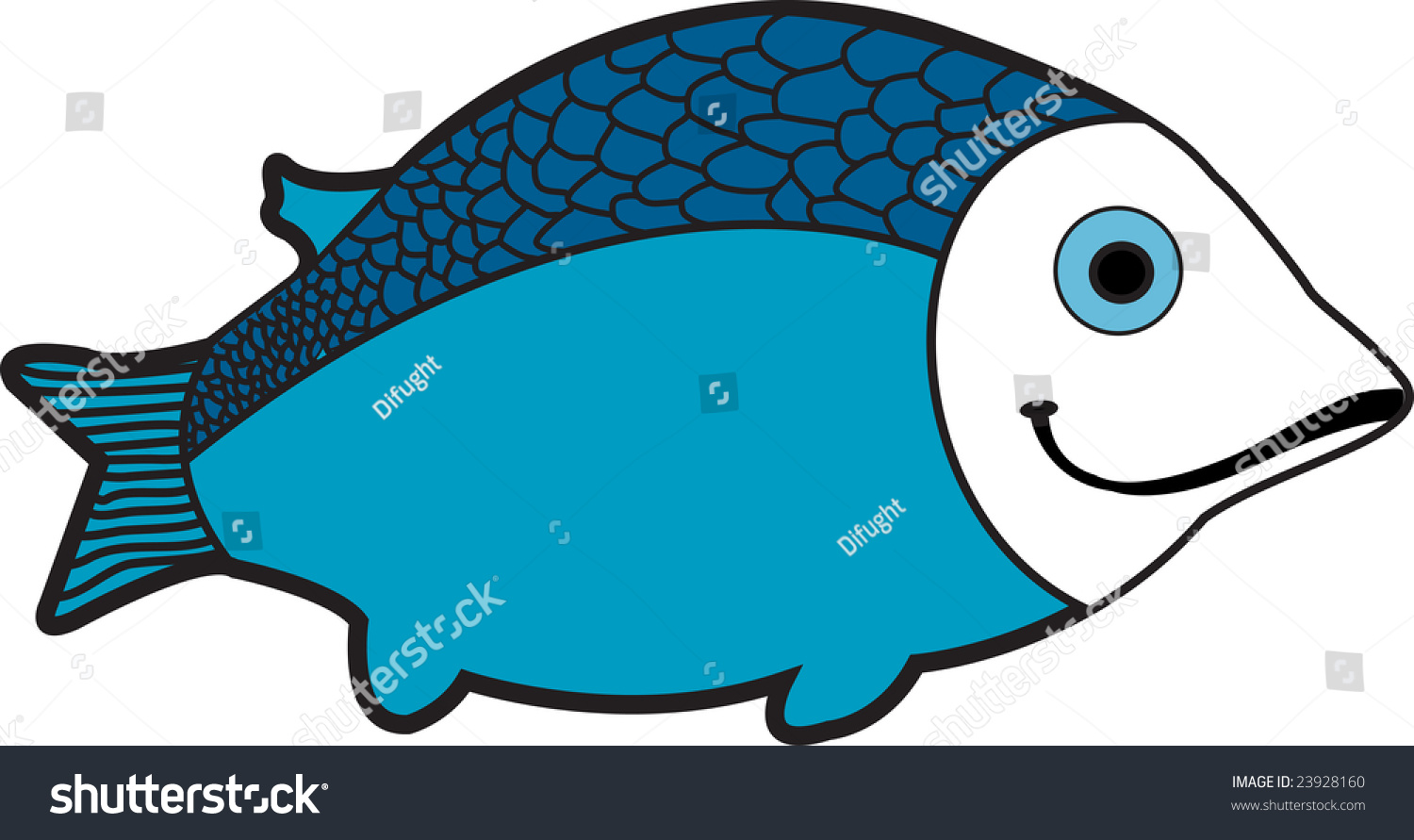 Blue Fish On White Background Stock Photo 23928160 : Shutterstock