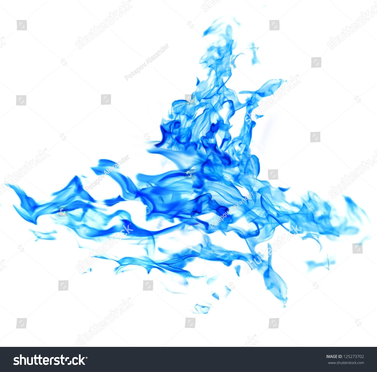 Blue Flame Isolated On White Background Stock Photo 125273702 ...