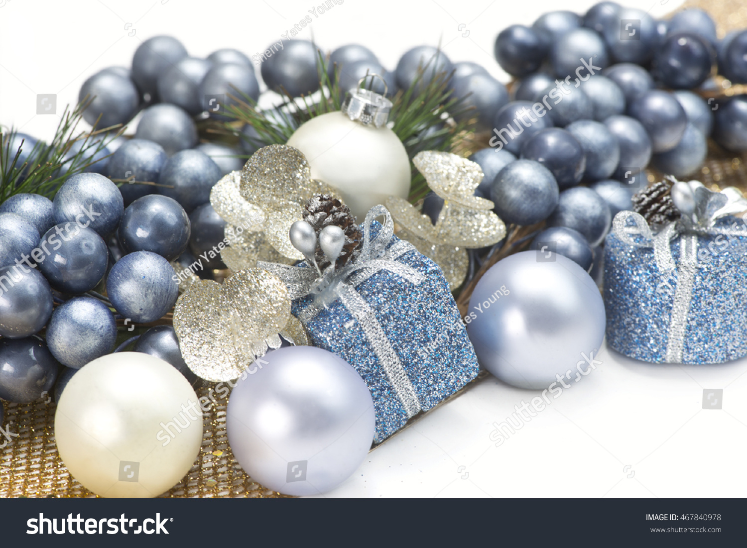 blue gold and silver christmas decorations on white background - Blue And Gold Christmas Decorations blue gold and silver christmas decorations on white background - Blue And Gold Christmas Decorations