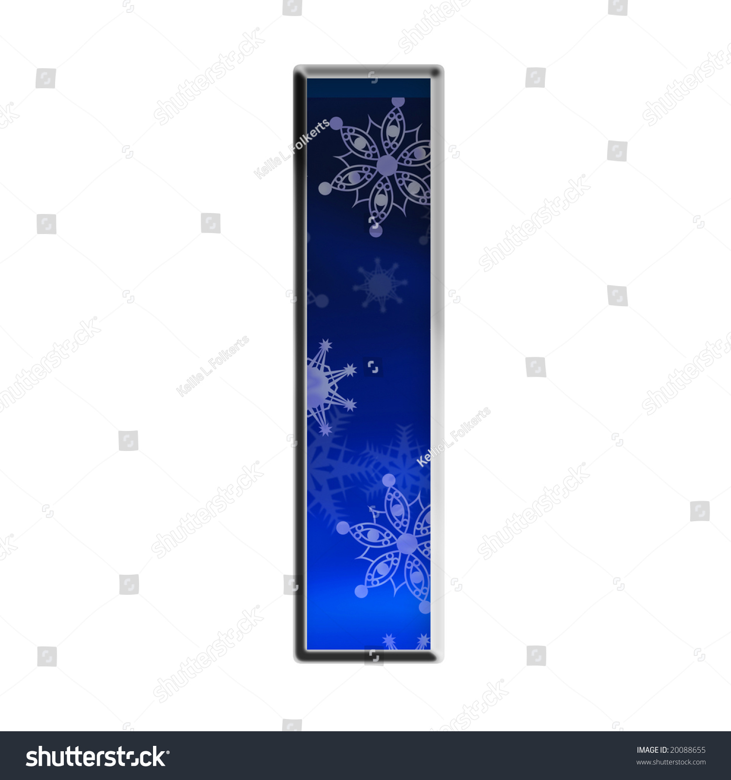 Blue Gradient Snowflake Capital Letter I Stock Photo 20088655 ...