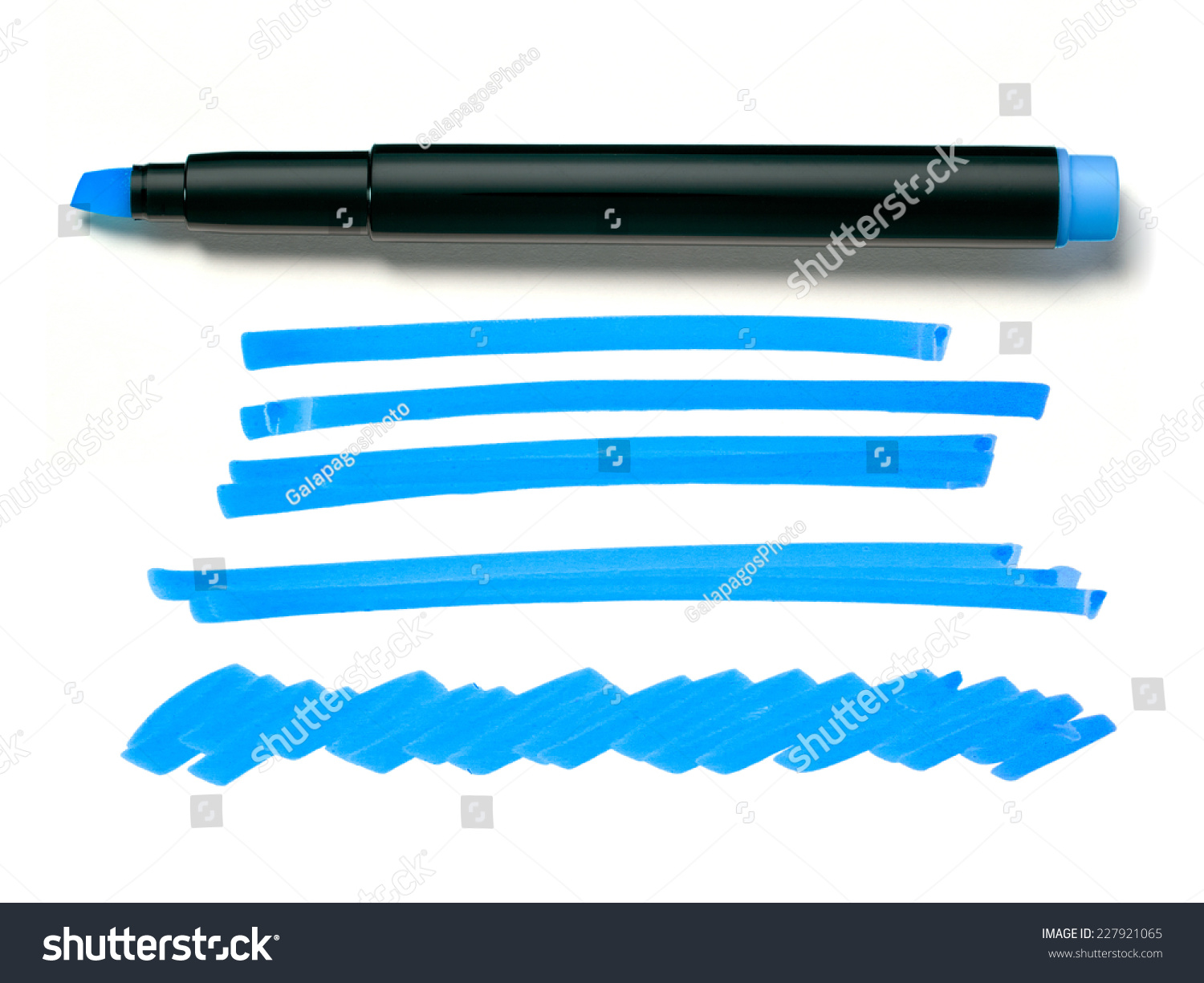 Blue Highlighter Pen Doodles Isolated On Stock Photo Edit Now