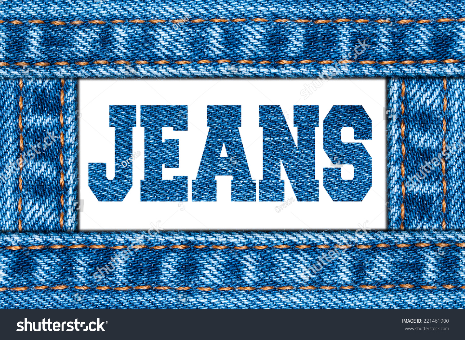 Blue Jeans Frame. Jeans Sign. White Background. Stock Photo 221461900 ...