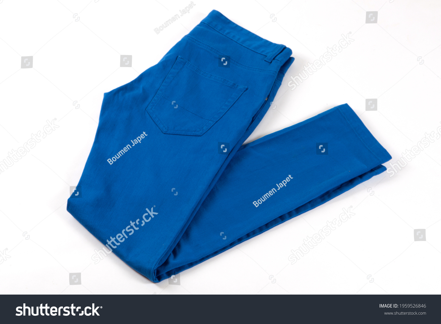 Blue Jeans Isolated On White Background Stock Photo 1959526846 ...