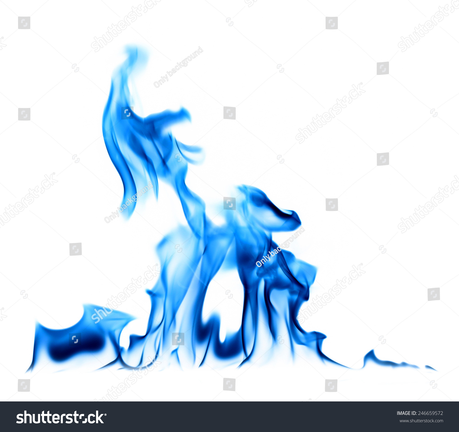 Blue Light Fire Flames On White Stock Photo (Edit Now) 246659572