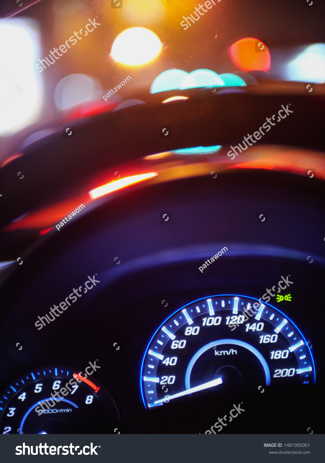 blue light on dashboard