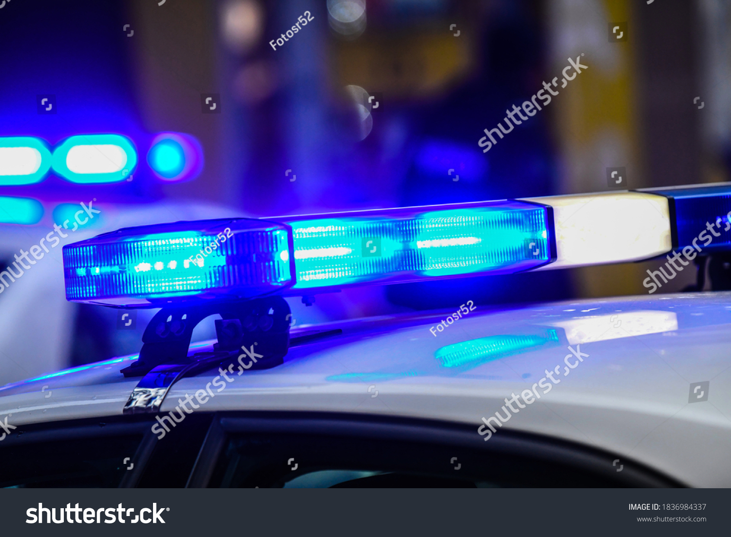 car police light blue