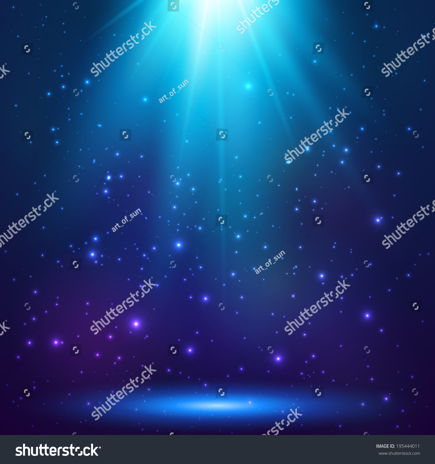 Blue Magic Light With Particles Stock Photo 195444011 : Shutterstock