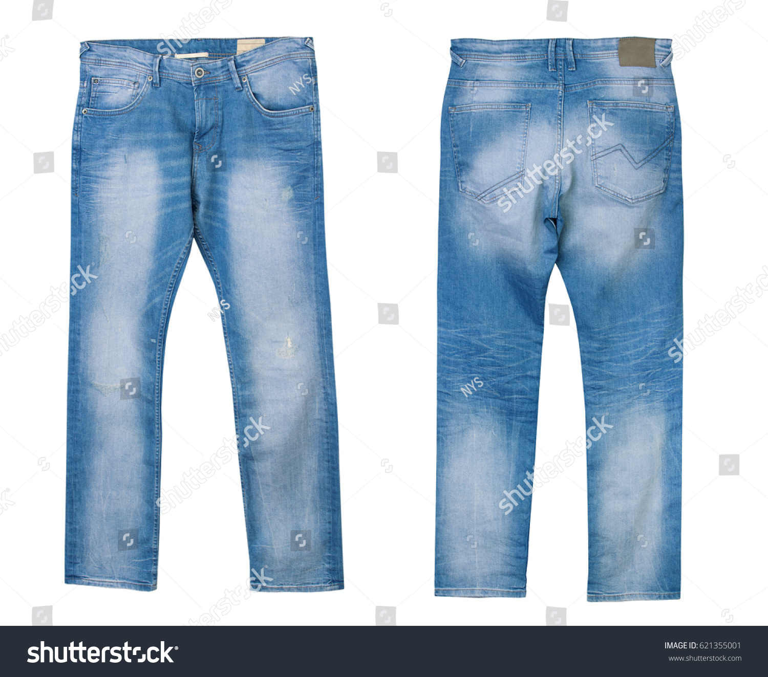 Blue Male Denim Jeans Front Back Stock Photo 621355001 | Shutterstock