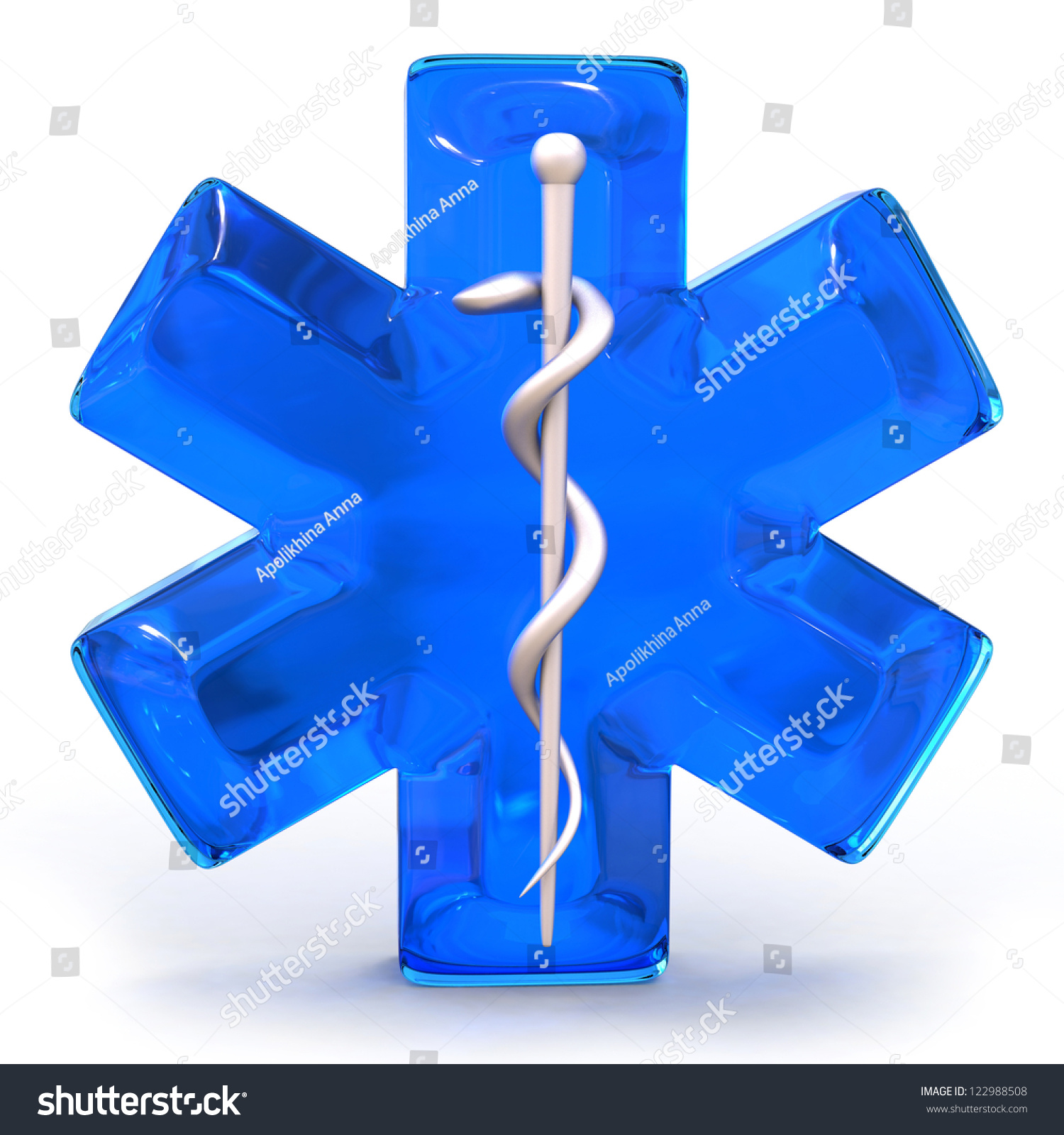 Blue Medical Symbol Isolated Over White Background Stock Photo ...
