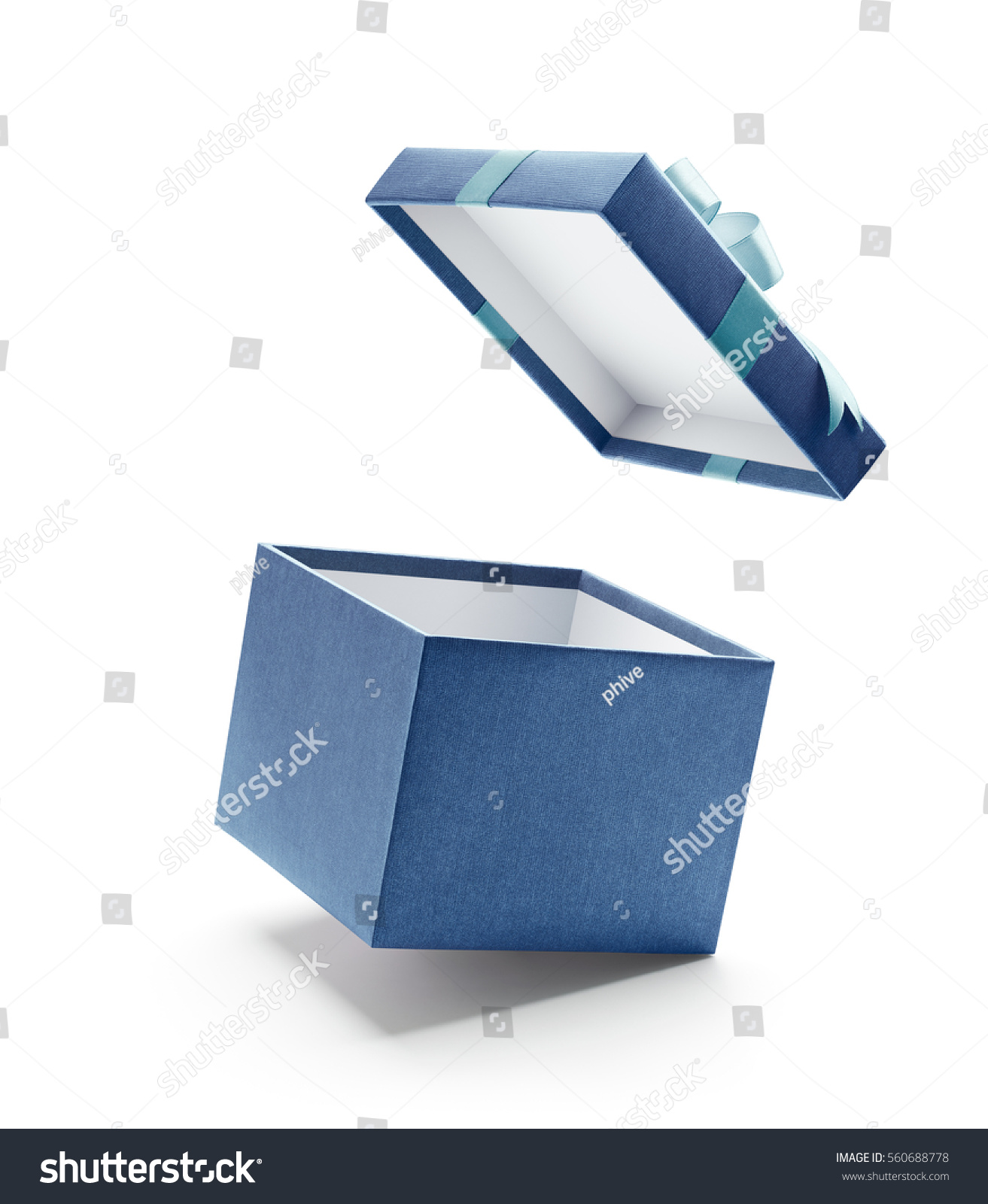 Blue Open Gift Box Isolated On Stock Photo (Edit Now) 560688778