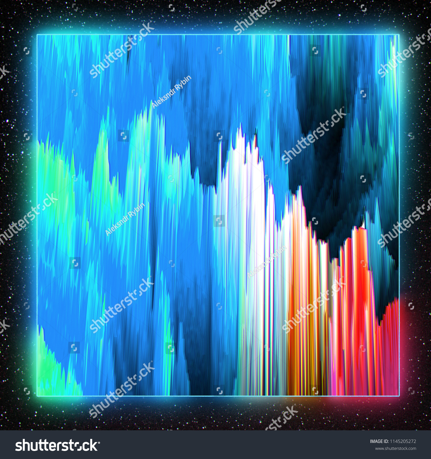 Blue Pixel Sort Background Stock Illustration