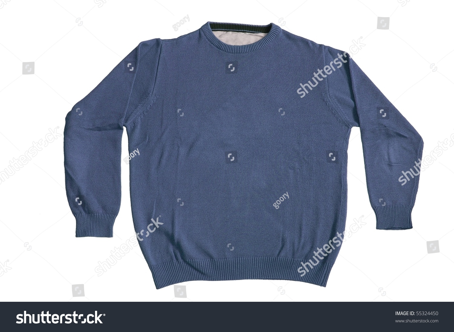 Blue Plain Sweater Isolated On White Background Stock Photo 55324450 ...