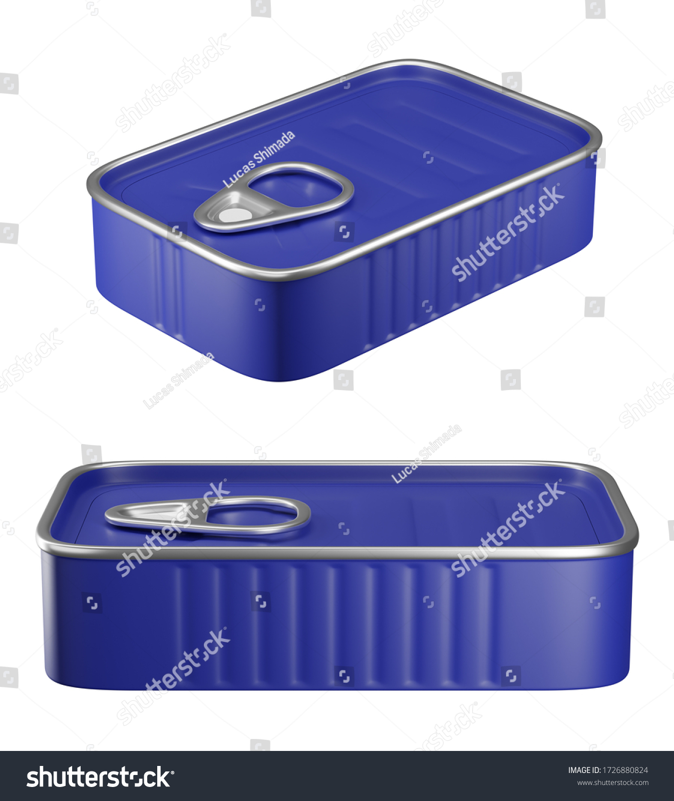 Download Blue Sardine Can Mockup Isolated On Stock Illustration 1726880824