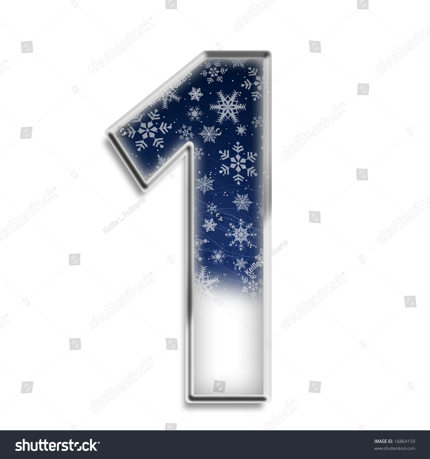 Blue Snowflake Number One Stock Photo 16864159 : Shutterstock