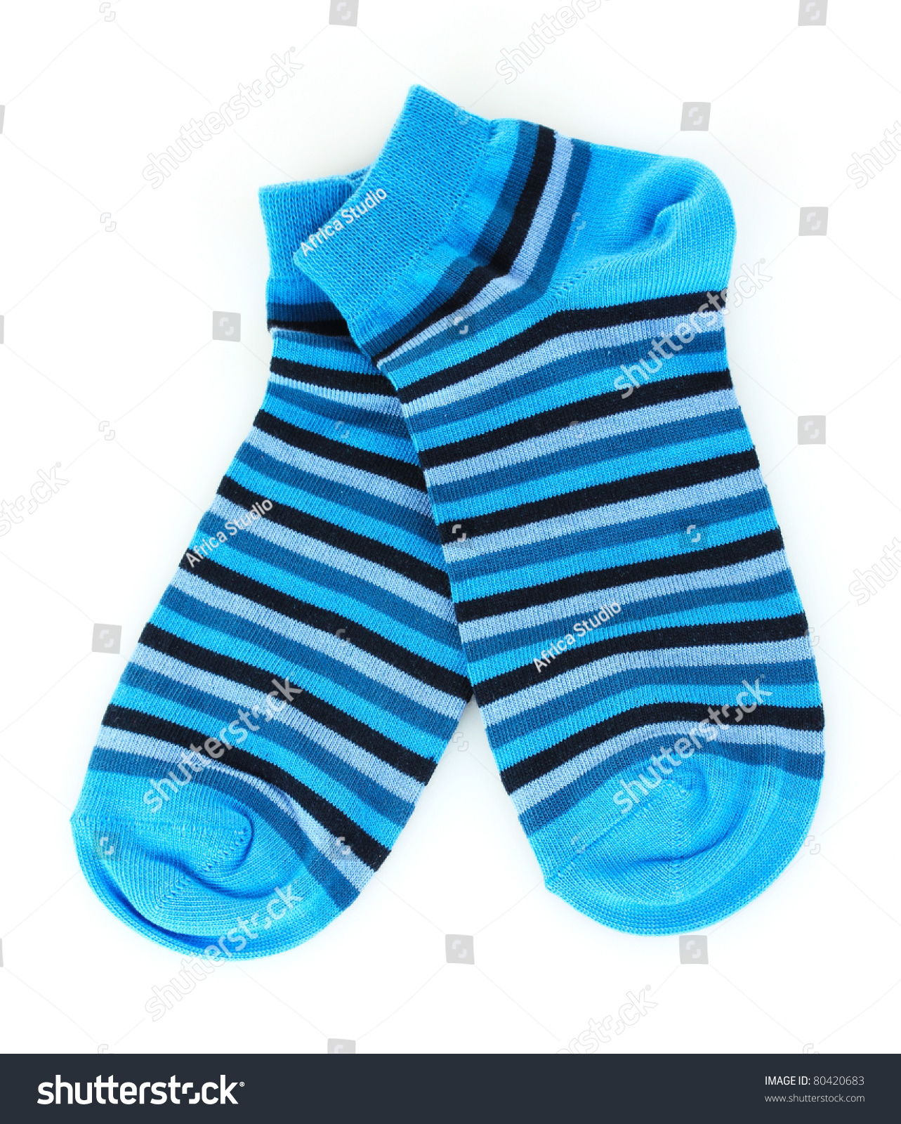 Blue Striped Socks Isolated On White Stock Photo 80420683 - Shutterstock