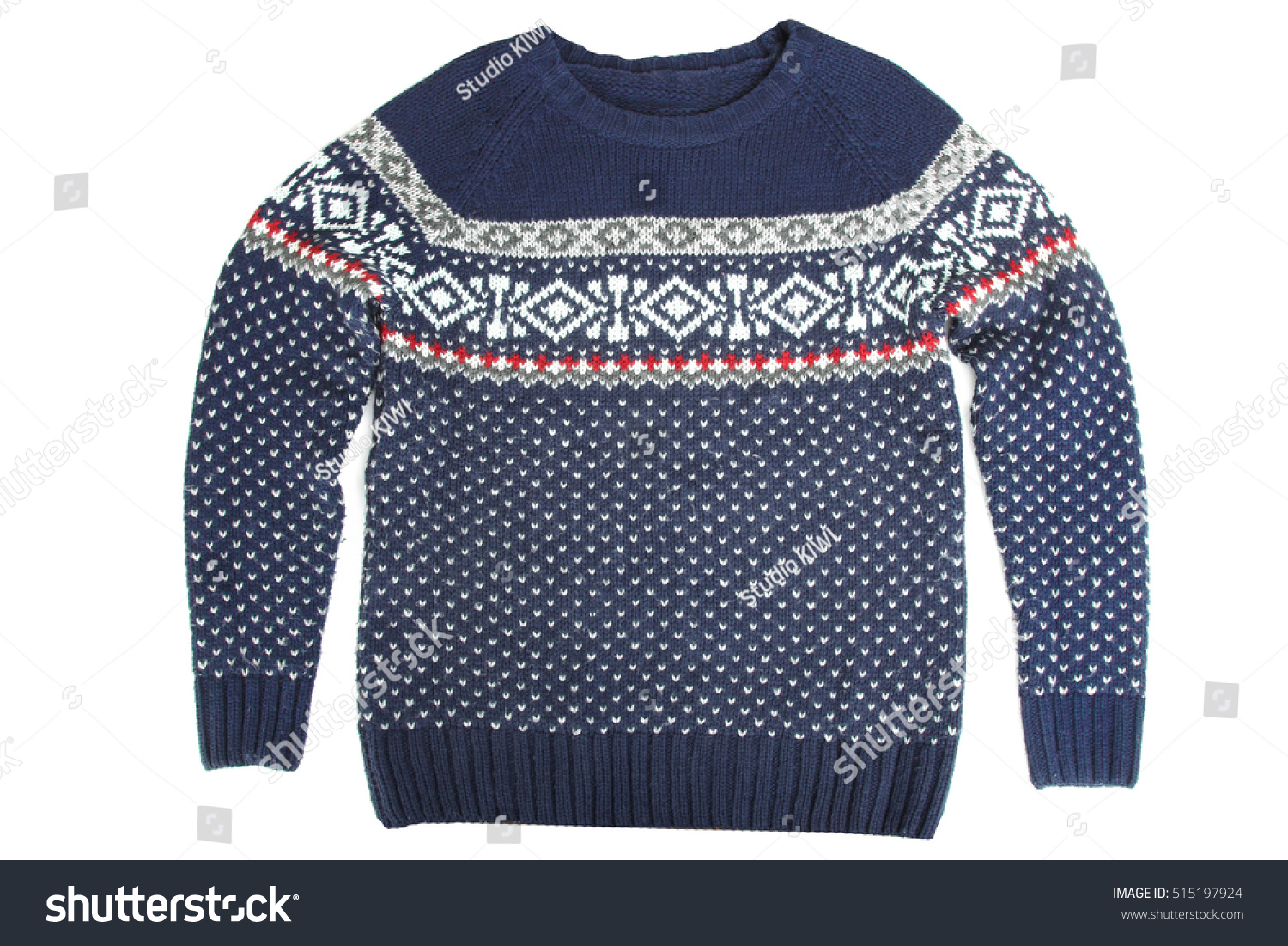 Blue Sweater With A Pattern Stock Photo 515197924 : Shutterstock