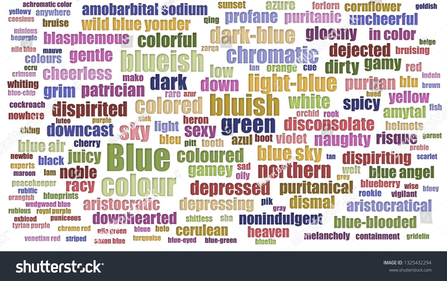 Ilustrasi Stok Blue Tag Cloud Rows Isolated On 1325432294 | Shutterstock