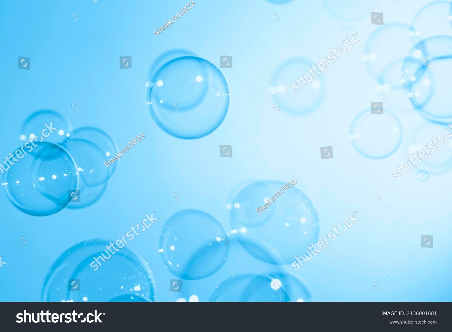 Blue Transparent Soap Bubbles Floating Texture Stock Photo 2136001681 ...