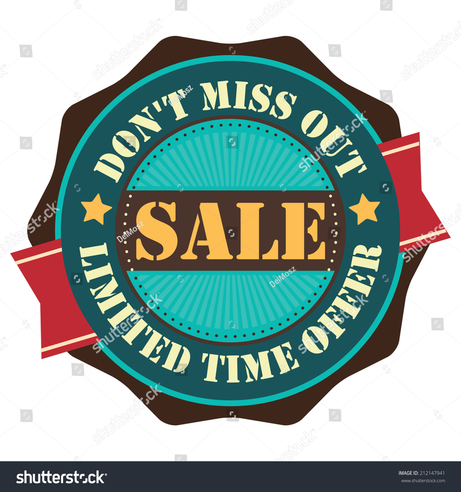 Blue Vintage Sale Dont Miss Out Stock Illustration