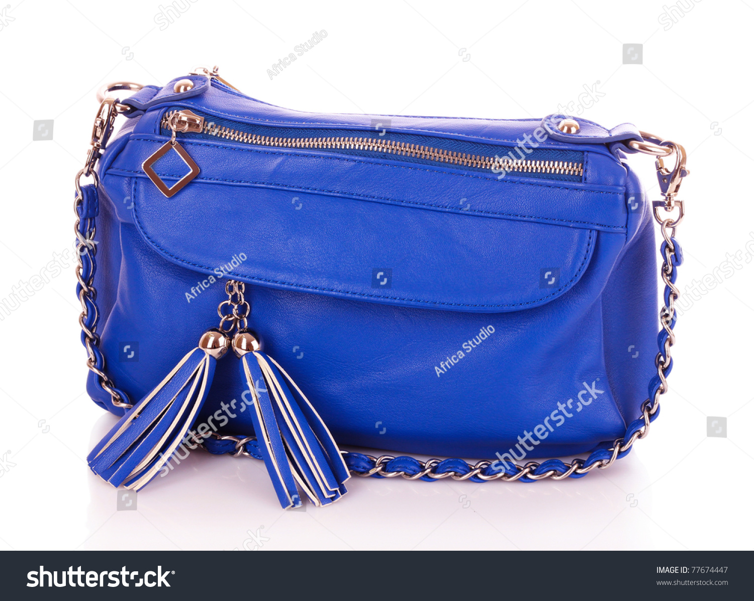 Blue Women Bag Isolated On White Background Stock Photo 77674447 ...