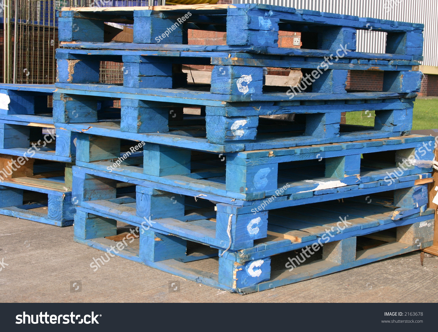 Blue Wooden Pallets Stock Photo 2163678 - Shutterstock