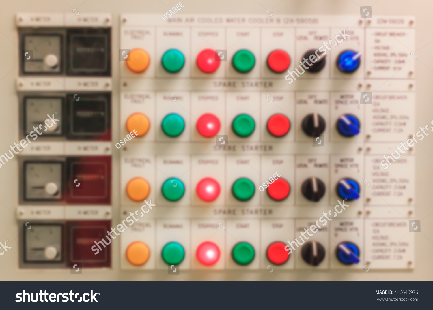 Blur Background Industrial Electrical Control Panel Stock