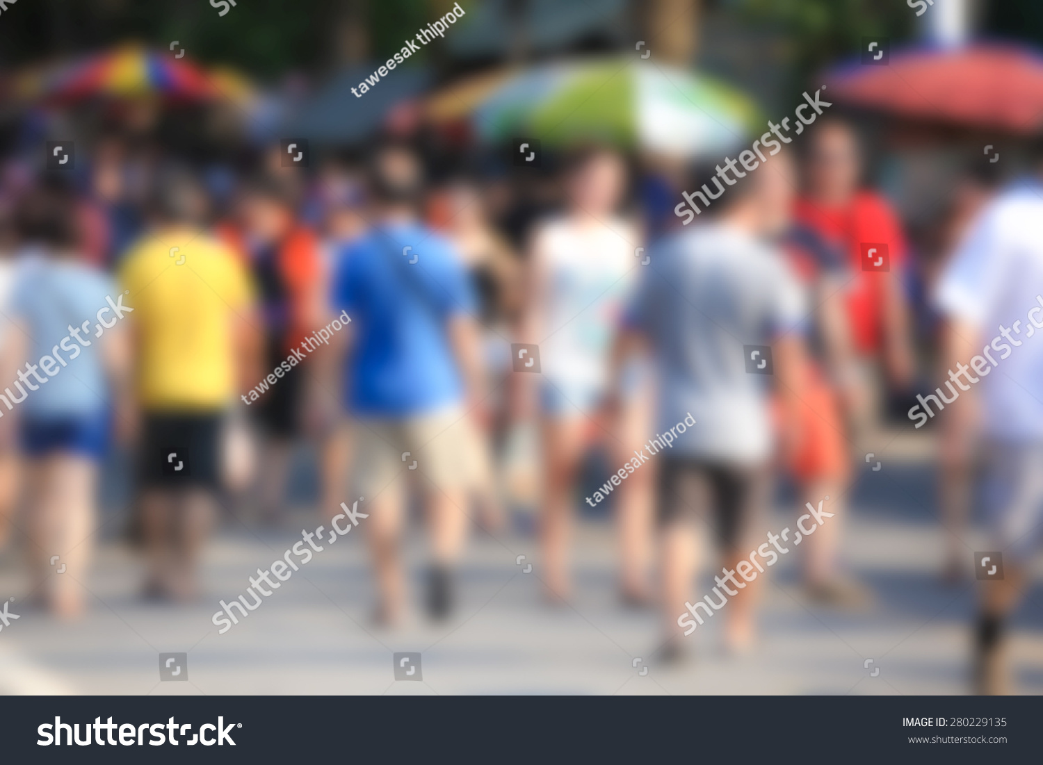 Blur Unrecognized Crowd People Urban Background Stock Photo 280229135 ...