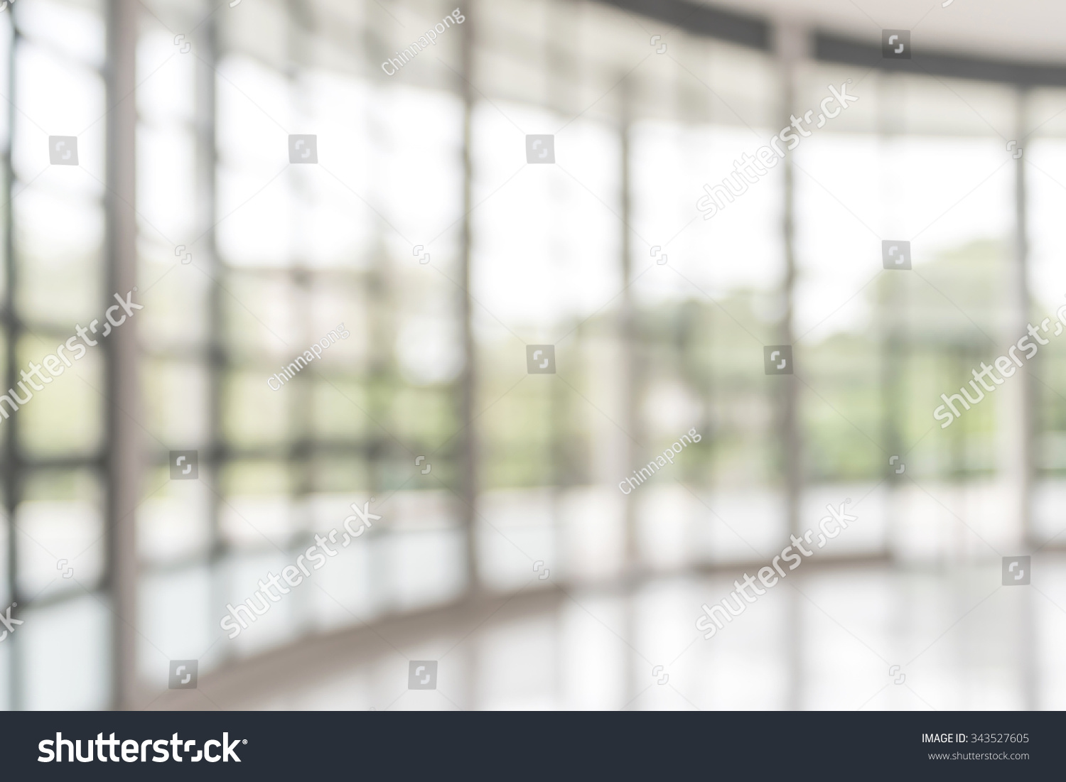 Blurred Abstract Background Interior View Looking Out Toward To Empty ...