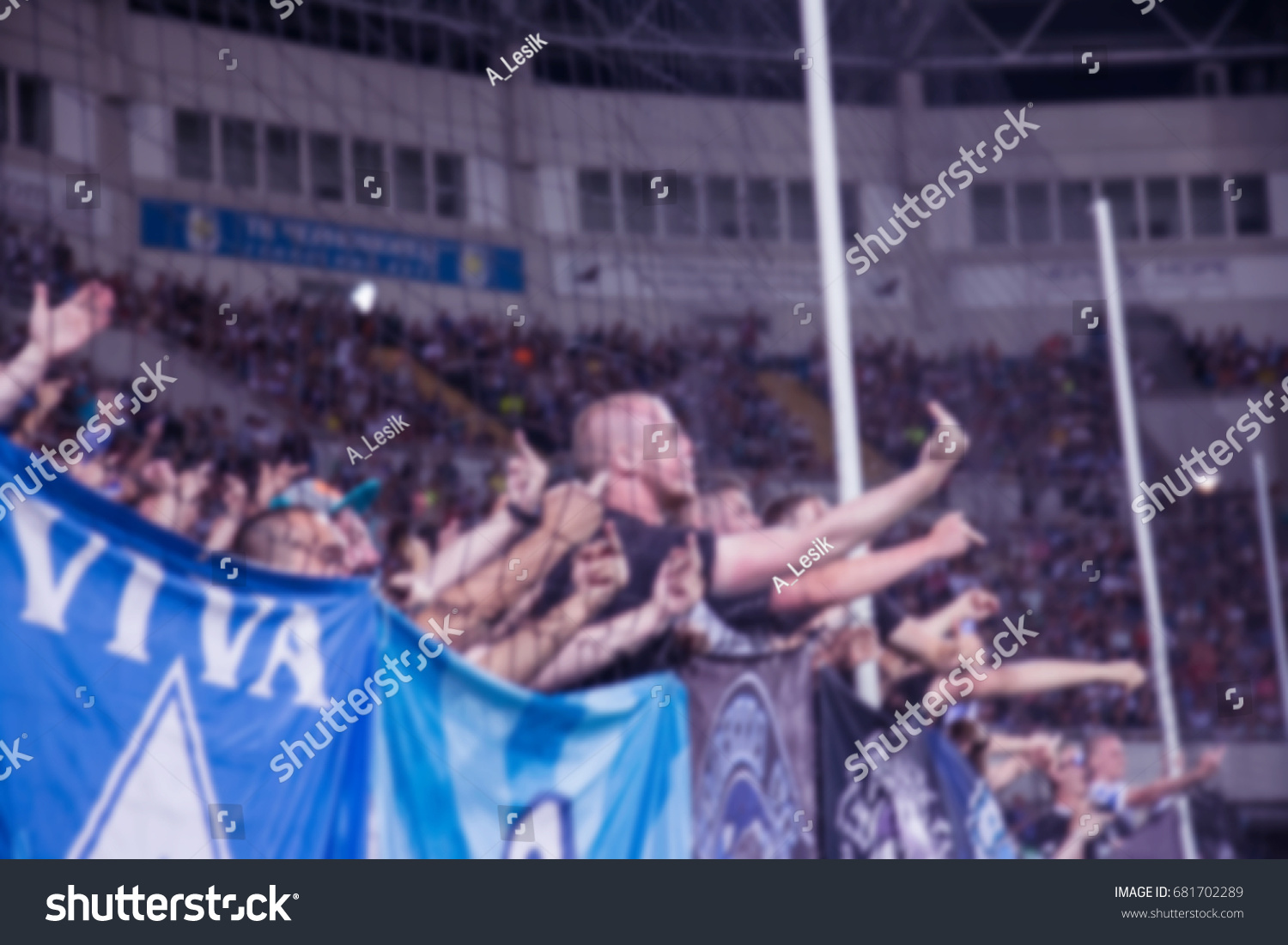 Blurred Background Crazy Football Fans Stadium Stock Photo Edit Now 681702289