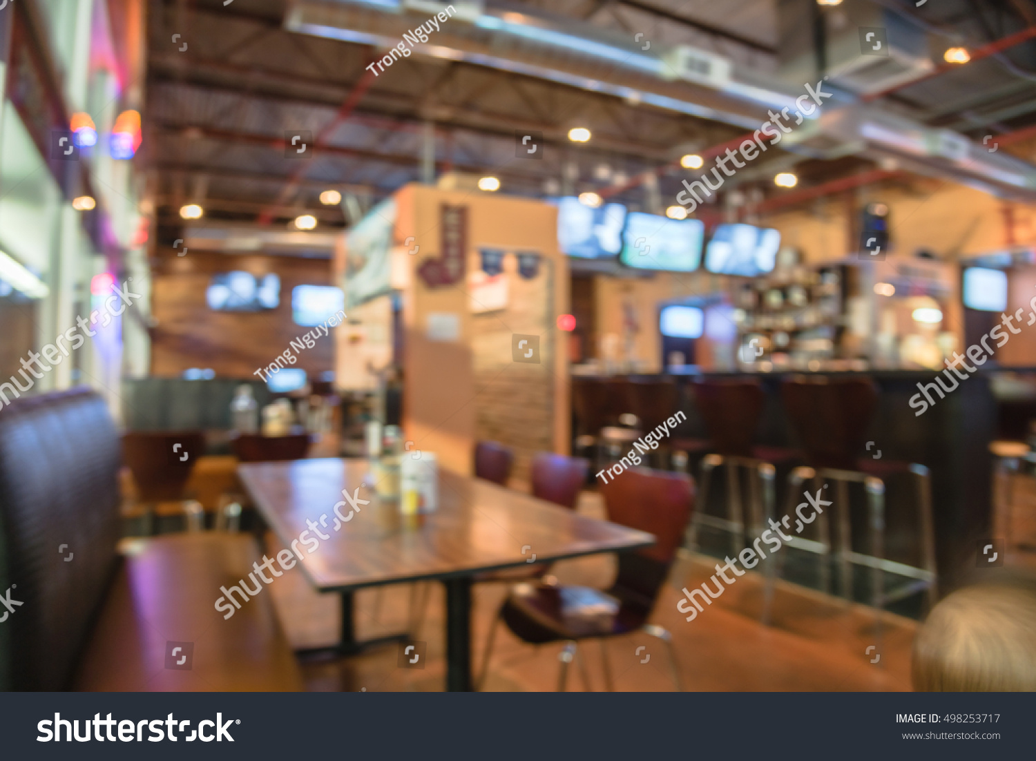 Blurred Image Sport Oyster Bar Tv Stock Photo Edit Now 498253717