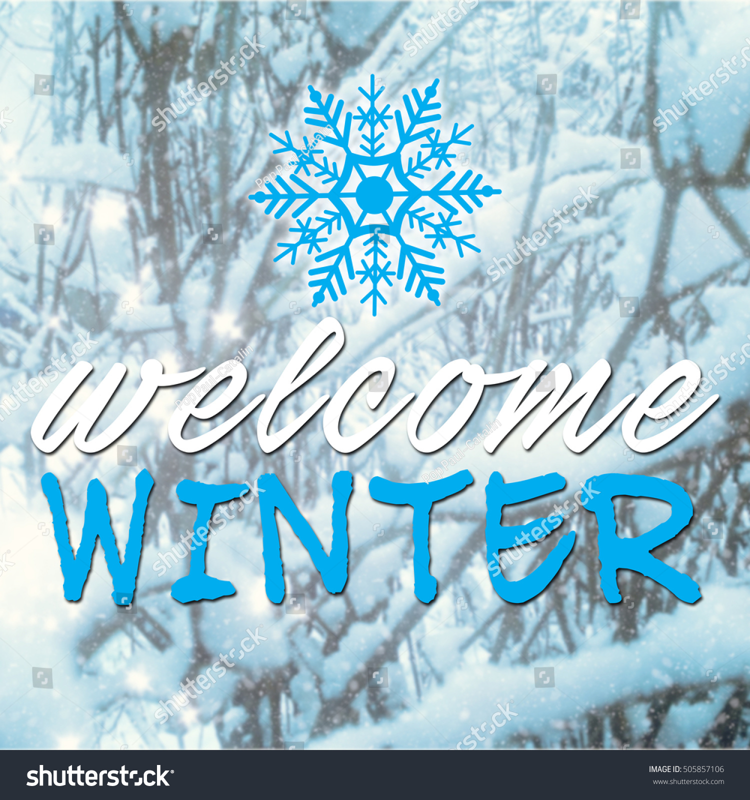 Blurred Image Welcome Winter Message Abstract Stock Photo 505857106 ...