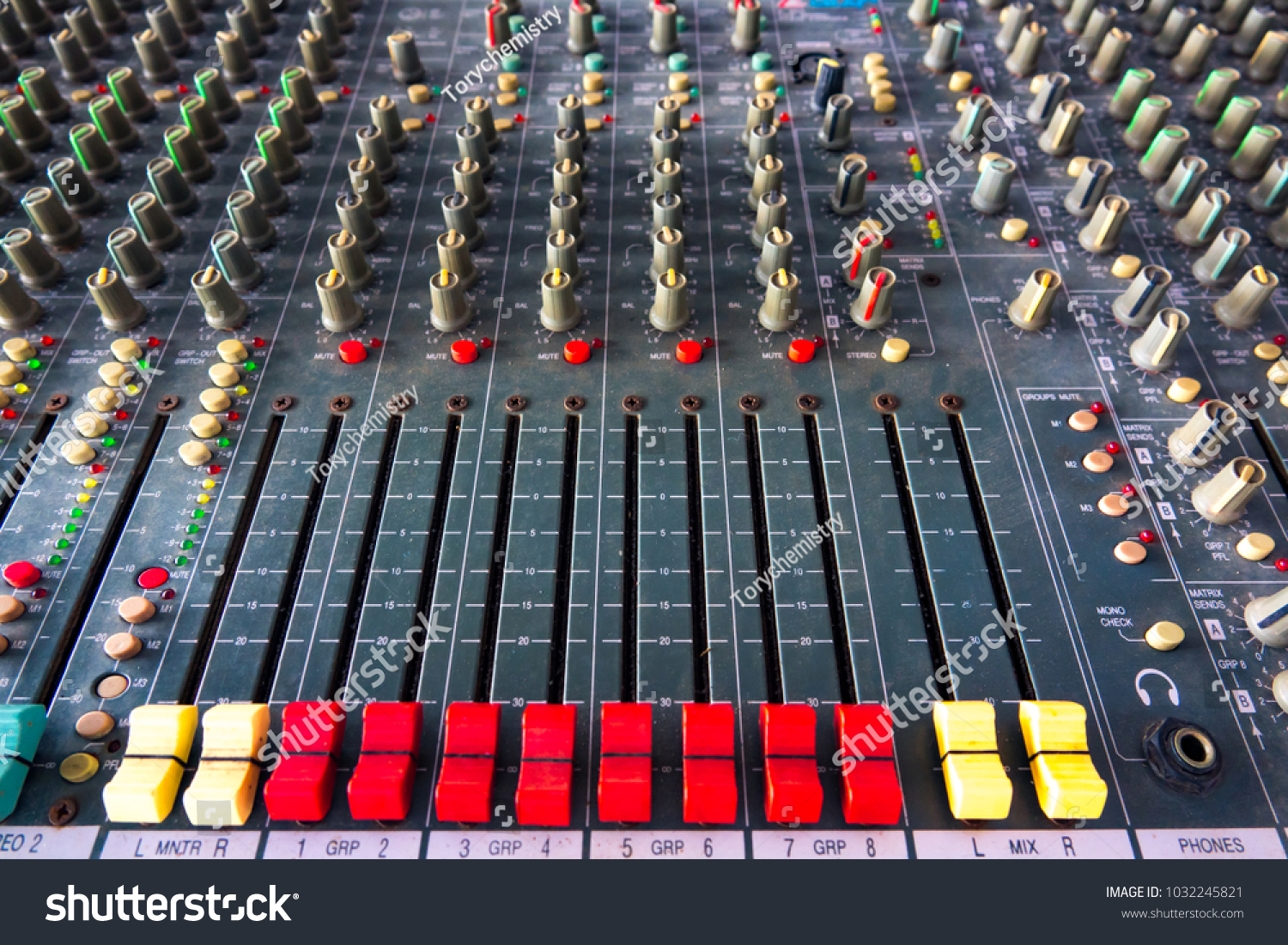 Blurred Mixing Console Sound Recording Reproduction Stock Photo Edit Now 1032245821