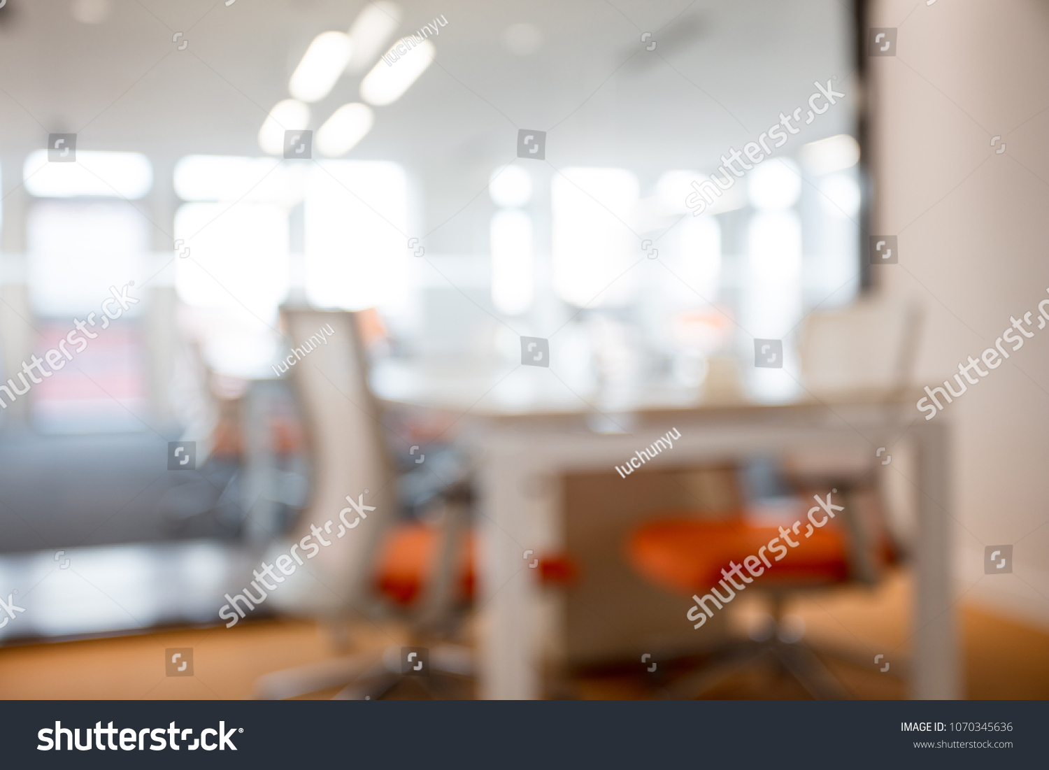 Blurred Modern Office Interior Ideal Presentation Stock Photo 