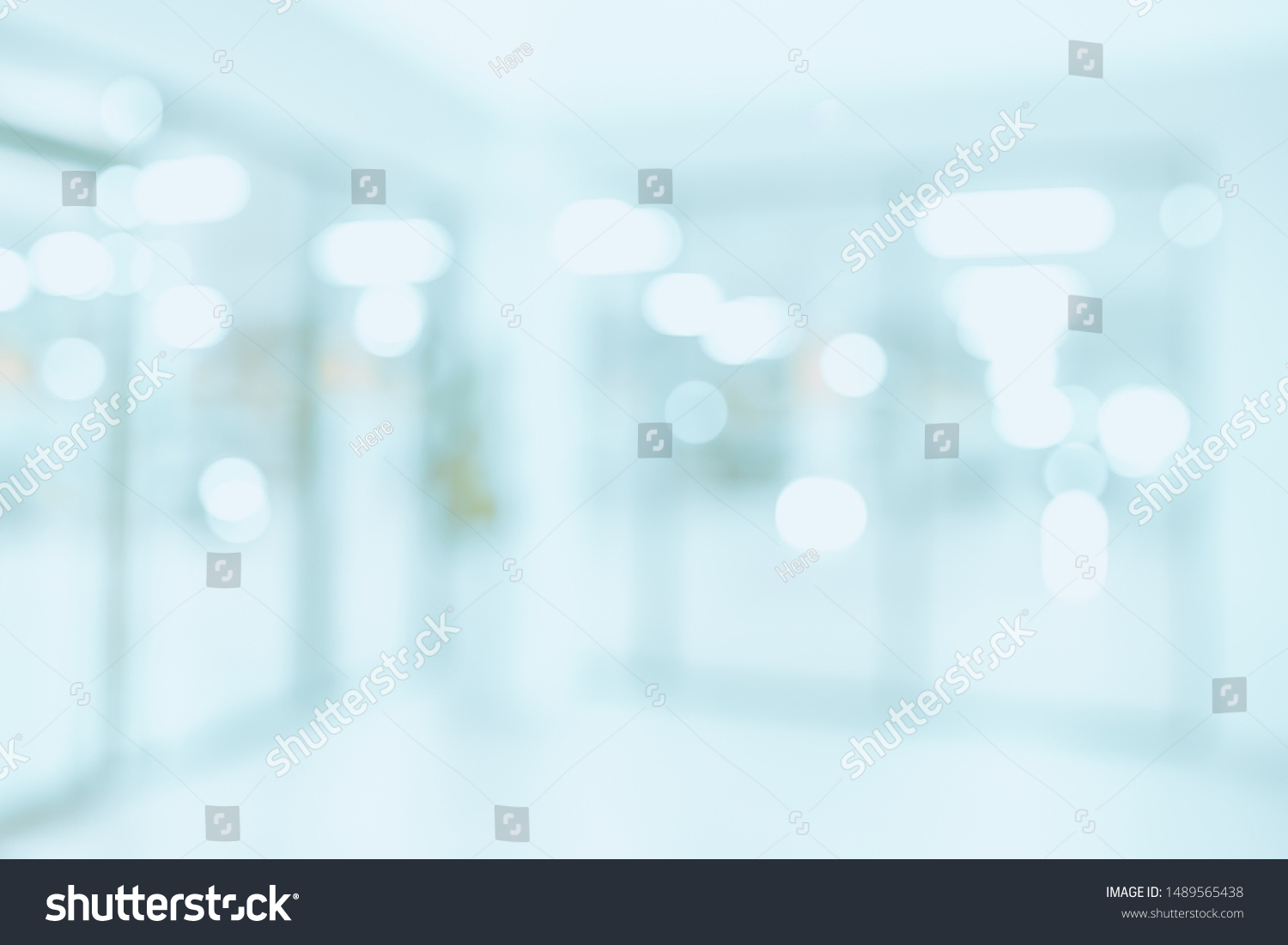 Blurred Office Background Modern Hospital Hall Stock Photo 1489565438 ...