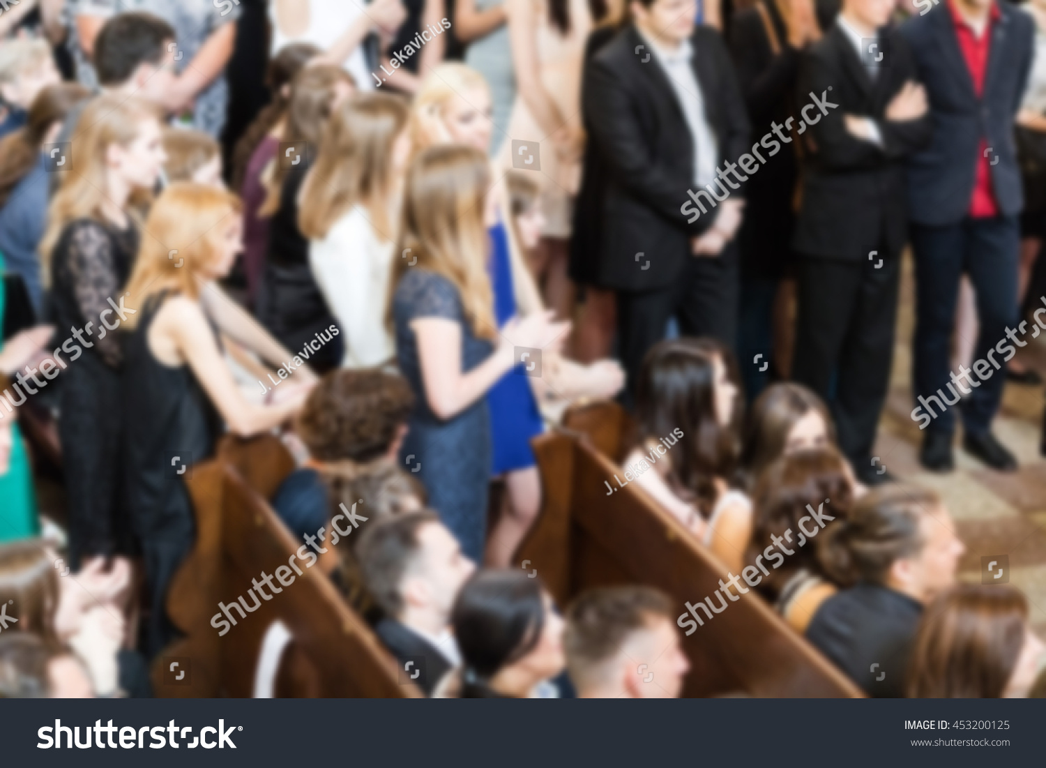 Blurred People Audience Standing Stock Photo (Edit Now) 453200125