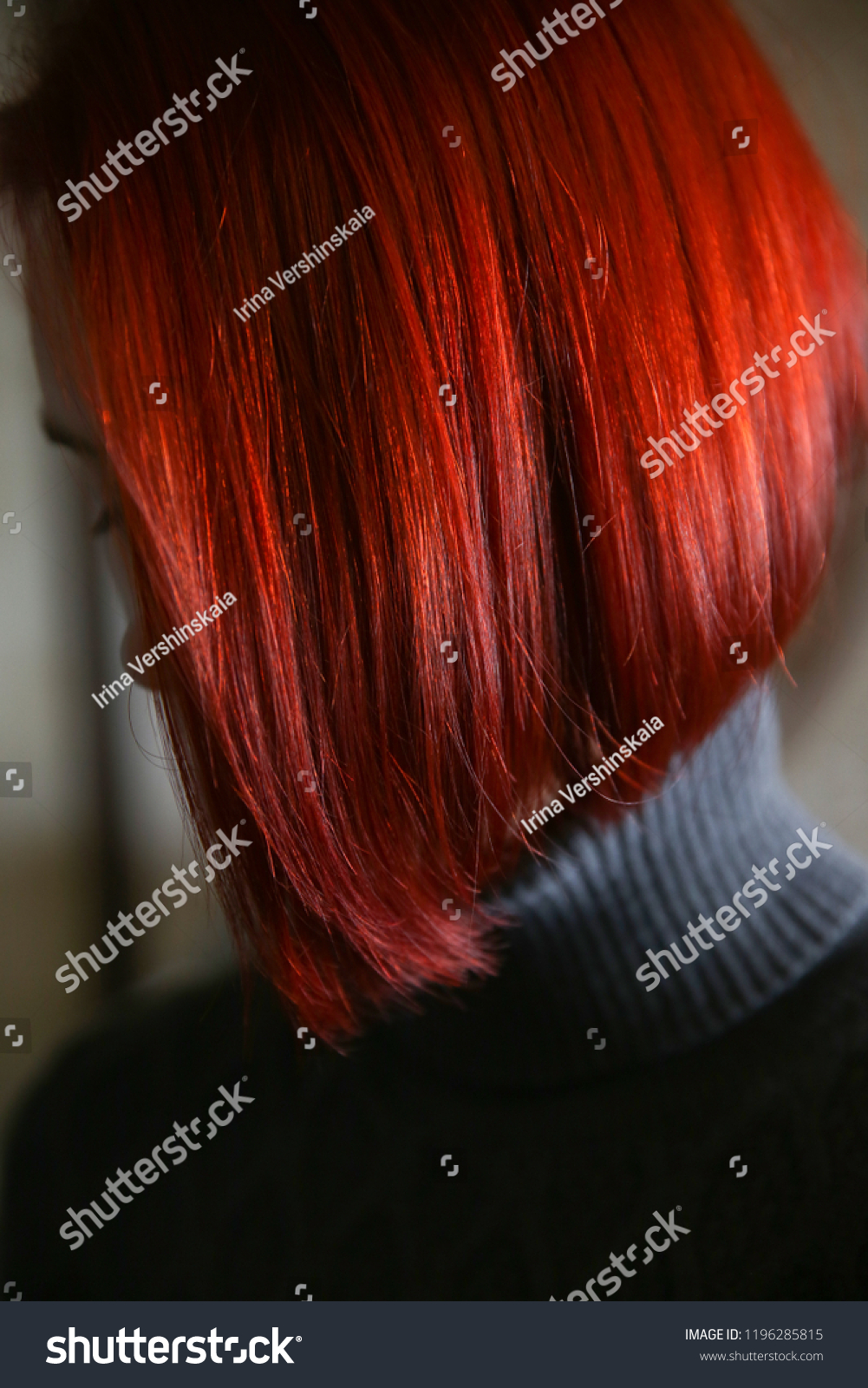 Bob Haircut Side View Hair Painted Stock Photo Edit Now 1196285815