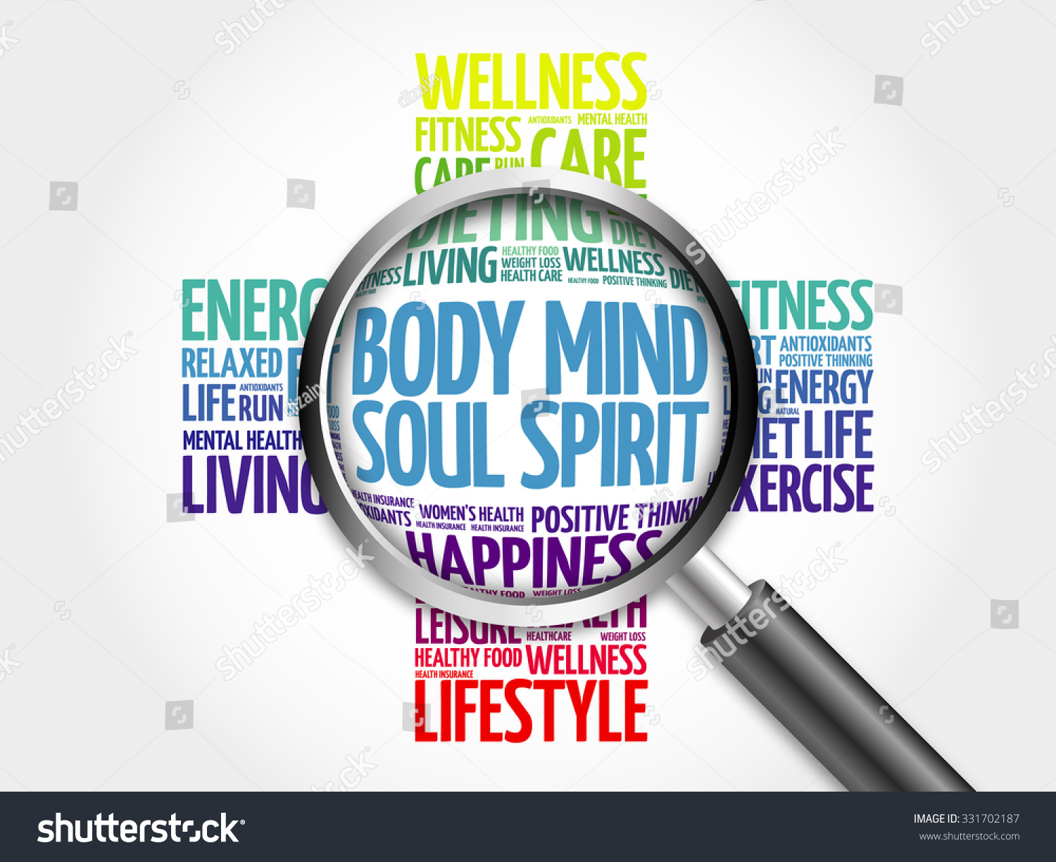 Body Mind Soul Spirit Word Cloud Stock Illustration 331702187