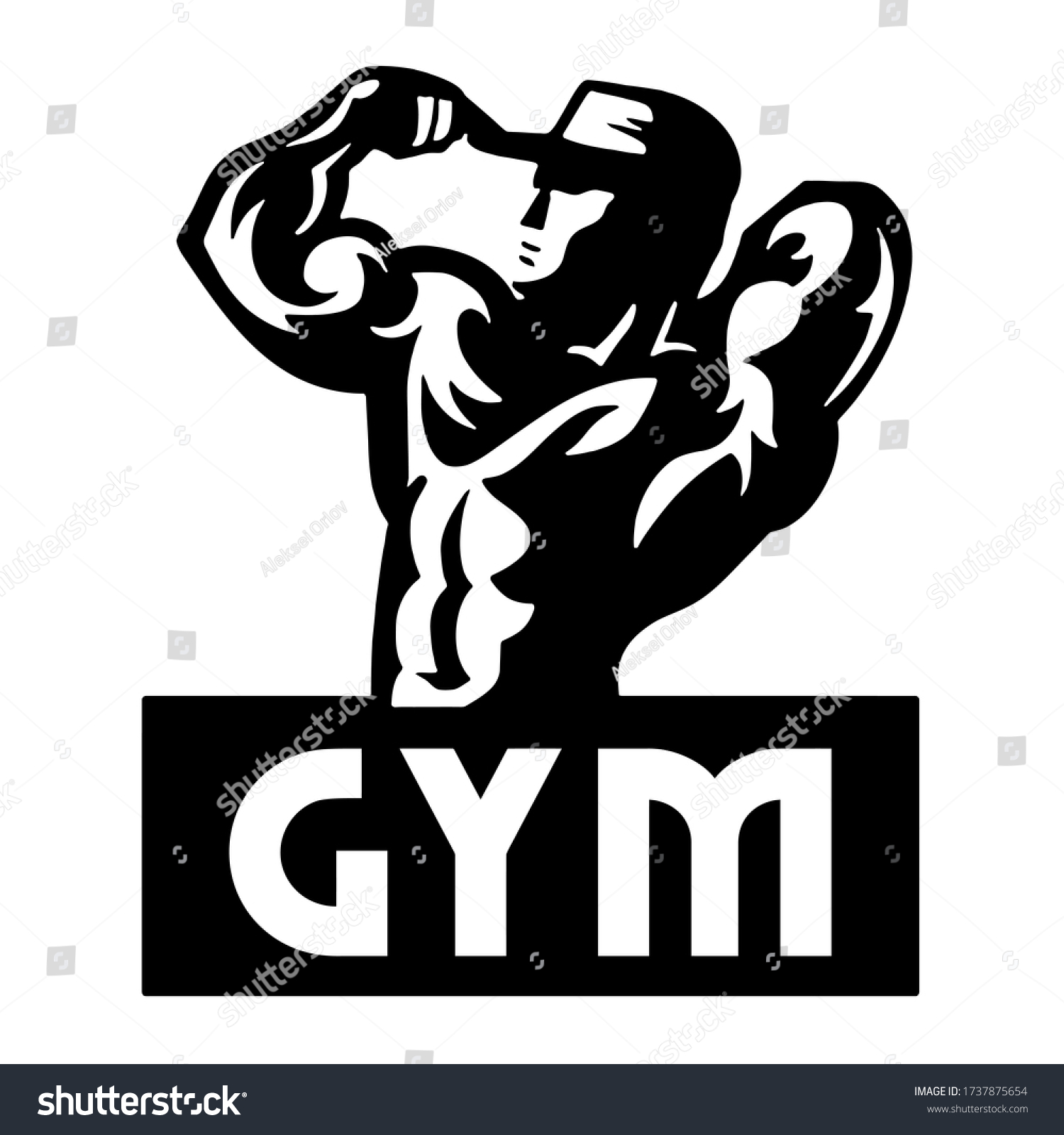 Bodybuilder Muscular Body Cartoon Illustration Stock Illustration ...