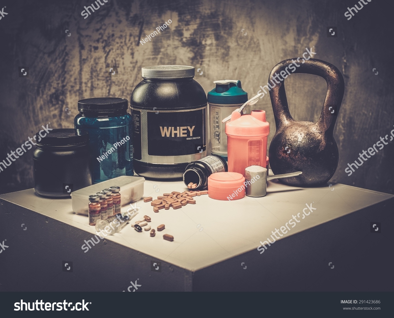 Bodybuilding Nutrition Supplements Chemistry Stock Photo 291423686 ...