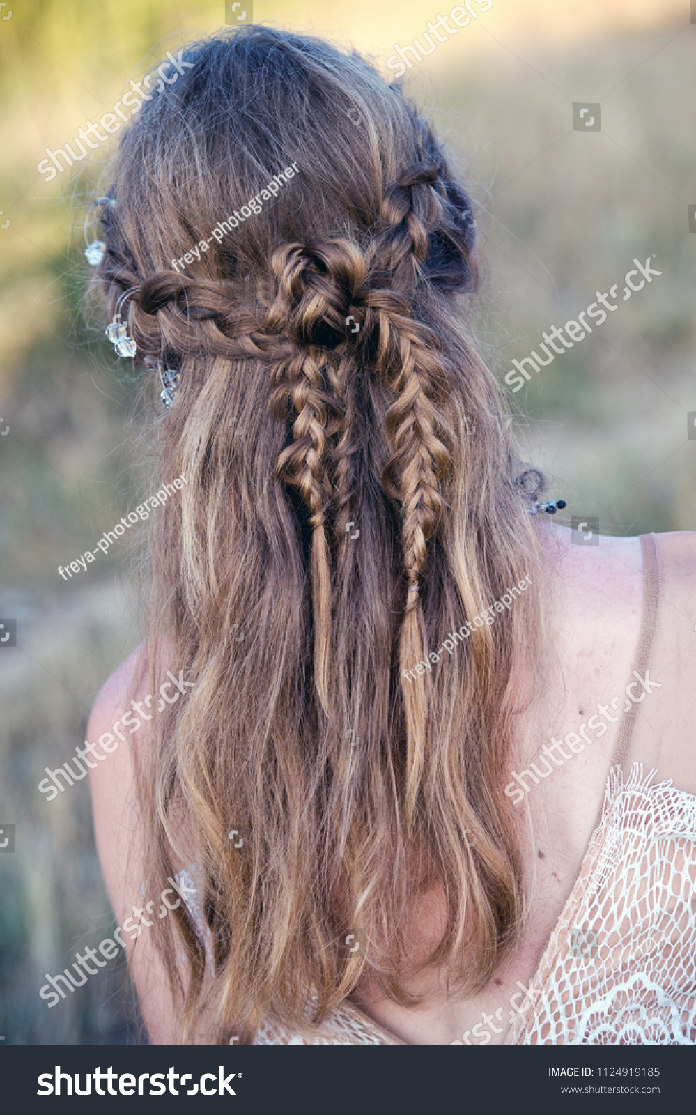 Boho Hairstyle Bride Hairstyle Stock Photo Edit Now 1124919185