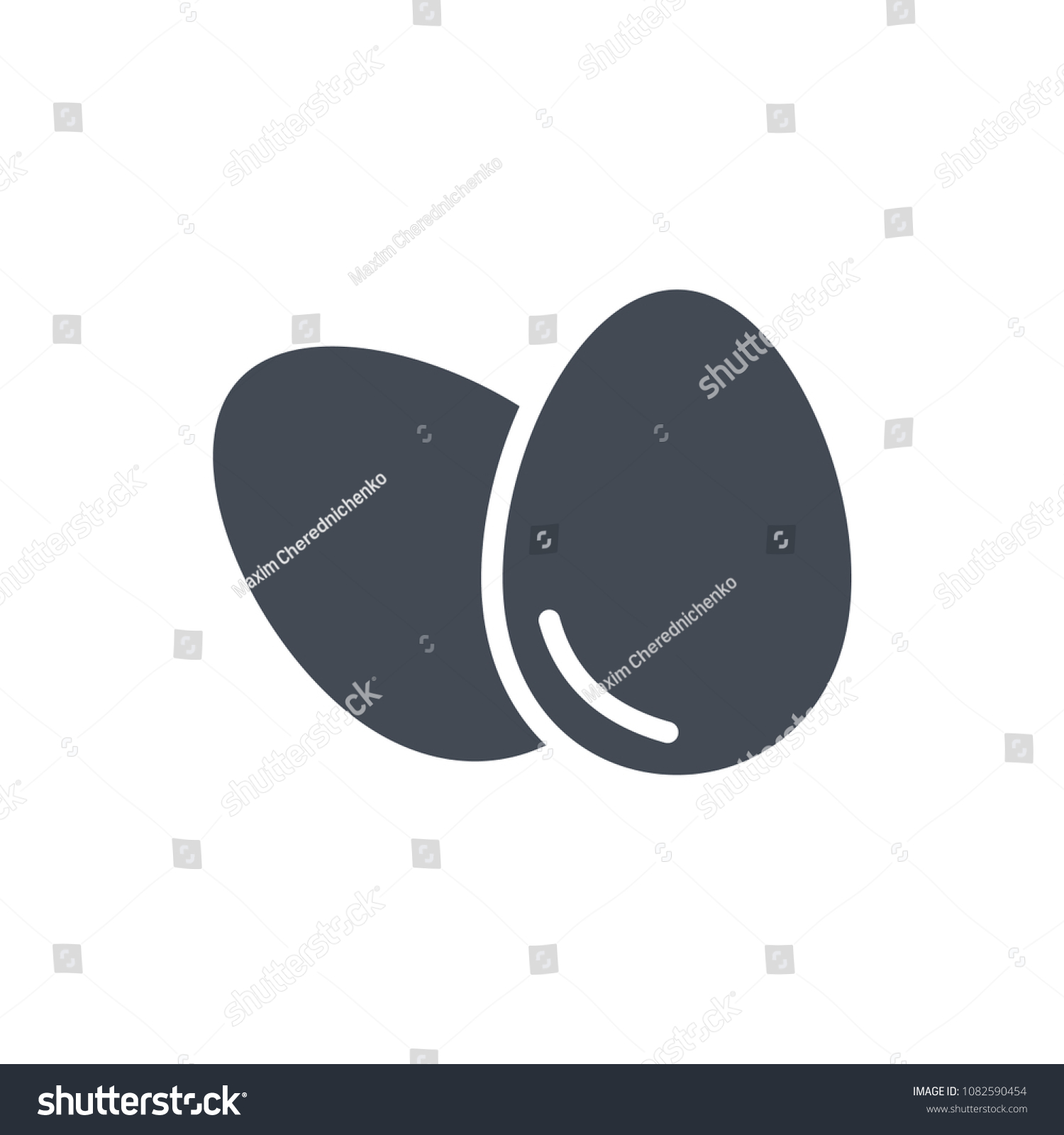 Boiled Eggs Silhouette Breakfast Food Icon Stock Illustration 1082590454