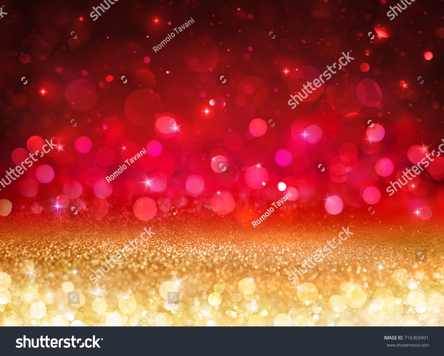 Bokeh Background Glittering Effect Golden Red Stock Photo (Edit Now ...