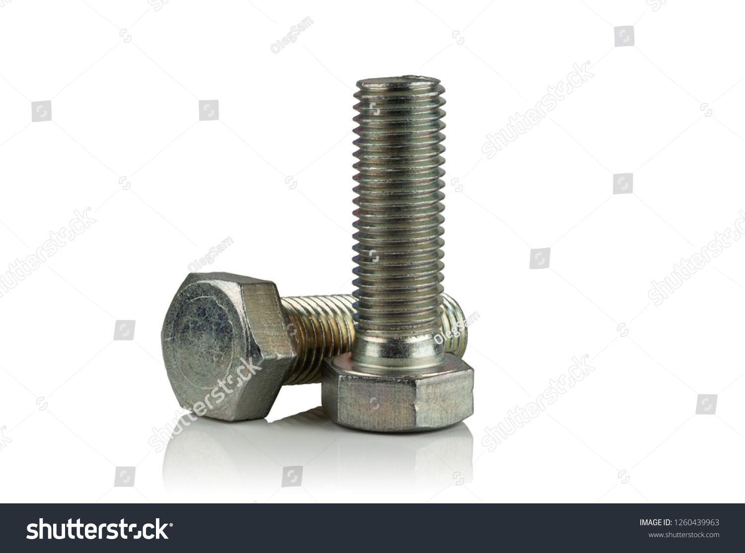 Bolts Steel Galvanized Hex Heads On Stock Photo (Edit Now) 1260439963