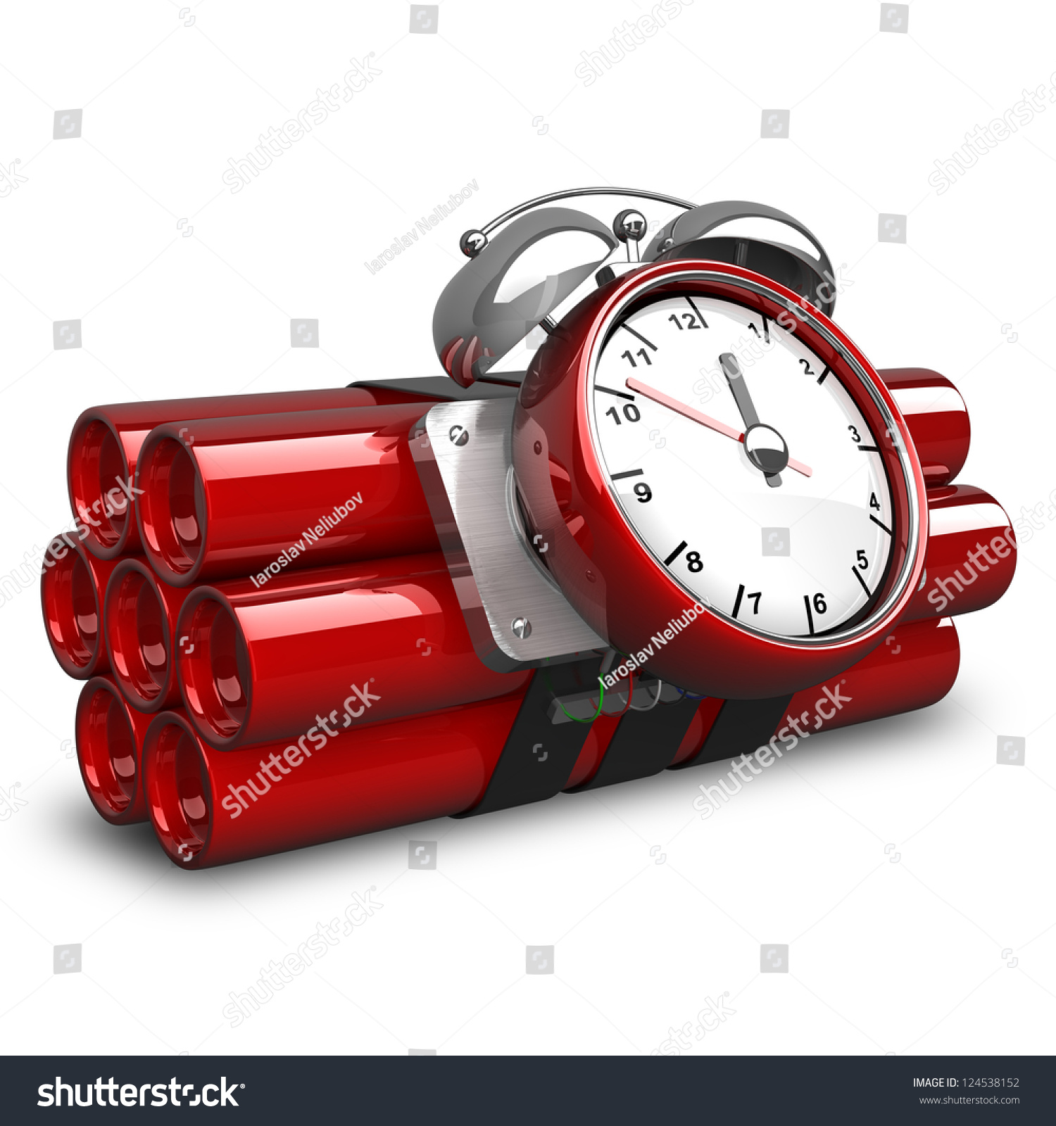 Bomb With Clock Timer Isolated On White Background High Resolution. 3d ...